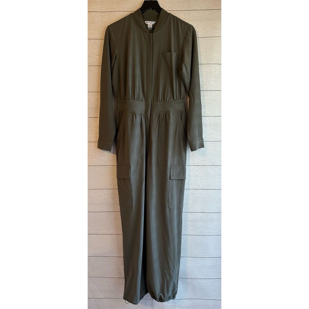 Athleta Women's Brooklyn Utility Jumpsuit Long Sleeve Moss green gorpcore Size 6 - Picture 2 of 9